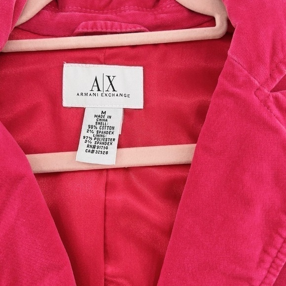 Armani Exchange Jacket Velvet Pink buttons Size M - Picture 8 of 13